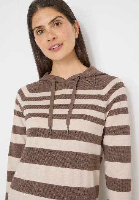 Hoodie à rayures structurées urban taupe melange