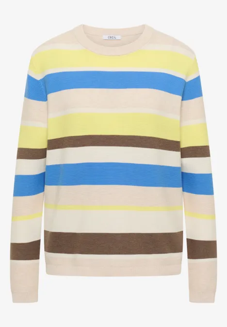 Gestreifter Pullover iced yellow