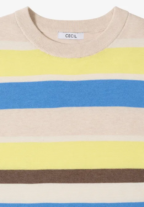 Gestreifter Pullover iced yellow