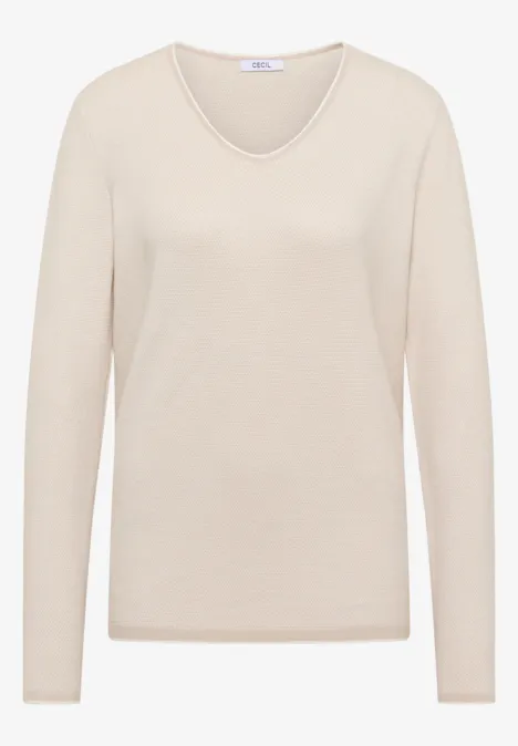 Two-Tone Pullover grain beige