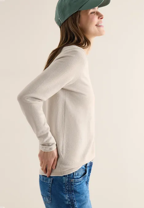 Two-Tone Pullover grain beige