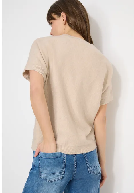 Trui in effen kleur desert beige melange Trui in effen kleur desert beige melange