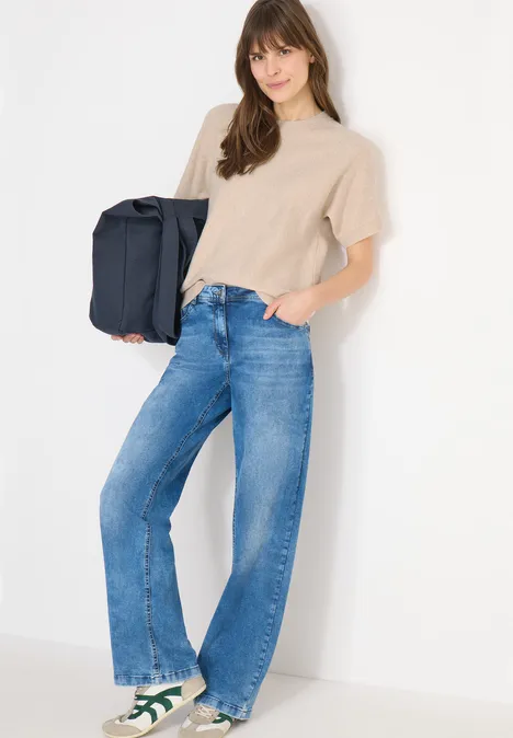 Trui in effen kleur desert beige melange Trui in effen kleur desert beige melange