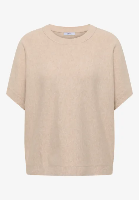 Pull-over en couleur unie desert beige melange