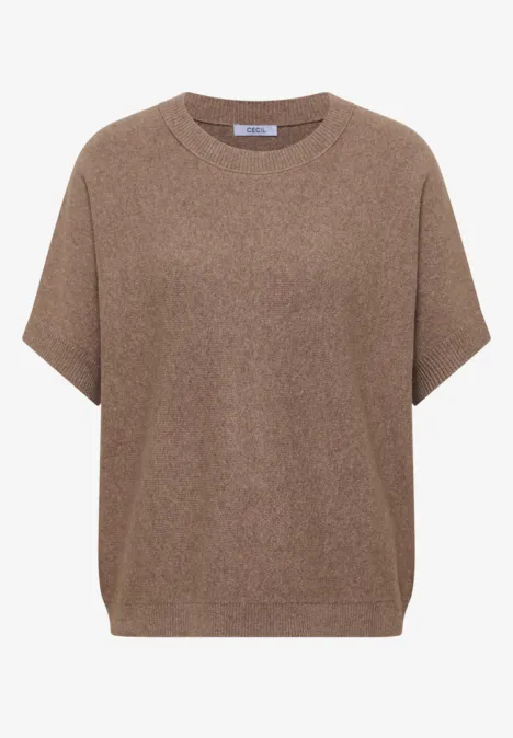 Pull-over en couleur unie urban taupe melange