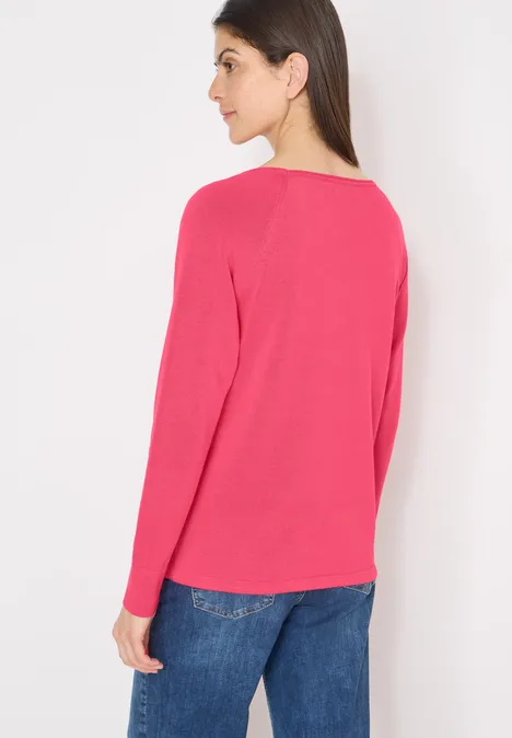 Trui met structuurdetails geranium red