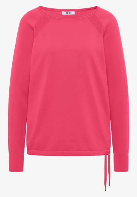 Trui met structuurdetails geranium red