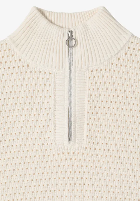 Gehaakt vest raw sand beige