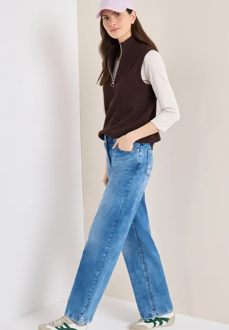 Gehaakt vest macchiato brown