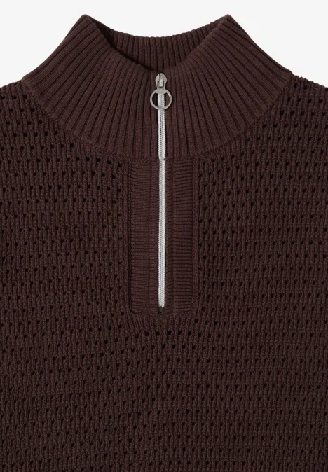 Gehaakt vest macchiato brown