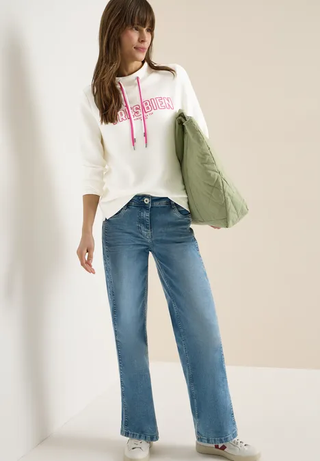 Sweat-shirt à manches longues avec wording artwork vanilla white Sweat-shirt à manches longues avec wording artwork vanilla white