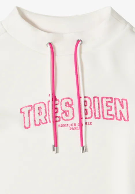 Sweat-shirt à manches longues avec wording artwork vanilla white Sweat-shirt à manches longues avec wording artwork vanilla white