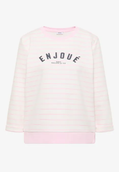 Gestreept sweatshirt light blush rose