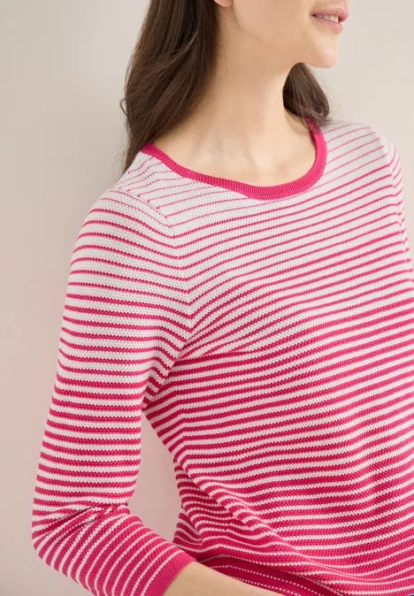 Gestreifter Pullover beetroot pink Gestreifter Pullover beetroot pink