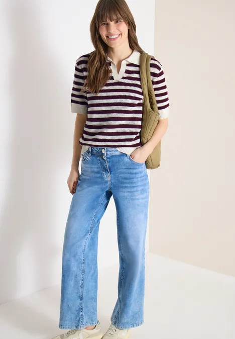 Poloshirt met korte mouwen in meshkwaliteit sweet grape red