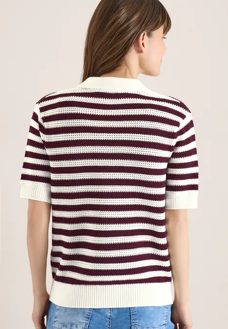 Poloshirt met korte mouwen in meshkwaliteit sweet grape red