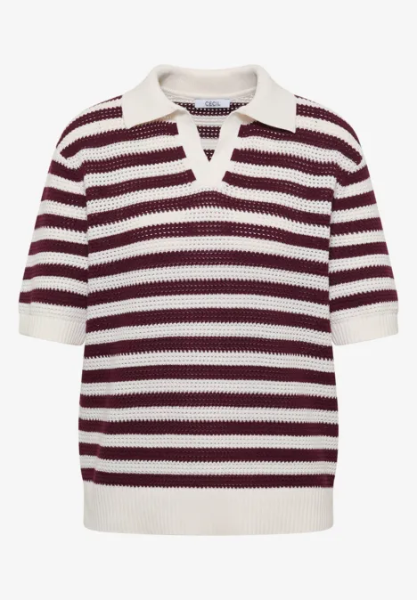 Poloshirt met korte mouwen in meshkwaliteit sweet grape red