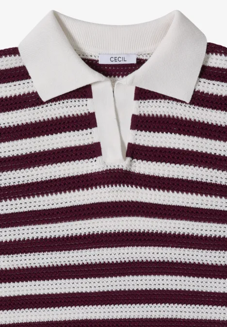 Poloshirt met korte mouwen in meshkwaliteit sweet grape red