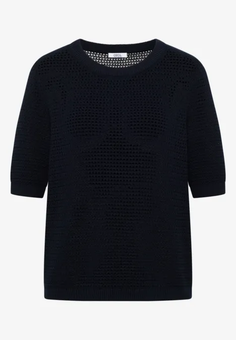 Trui met korte mouwen en structuur universal blue