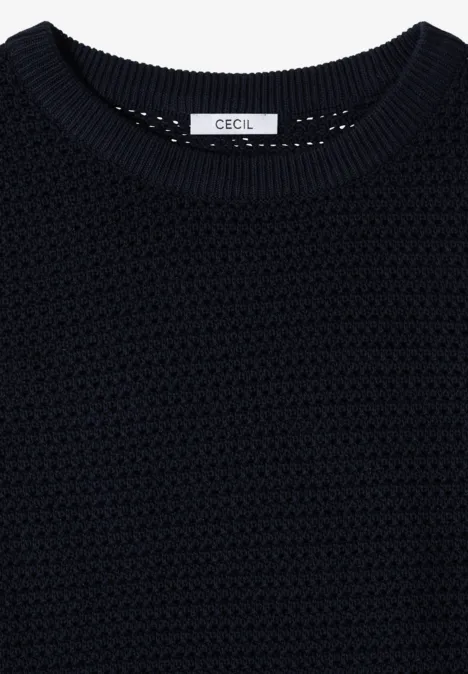 Trui met korte mouwen en structuur universal blue