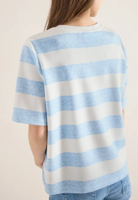 Sweat-shirt à manches courtes et à rayures light sky blue