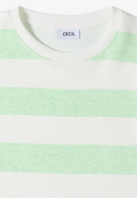 Sweat-shirt à manches courtes et à rayures juicy lime