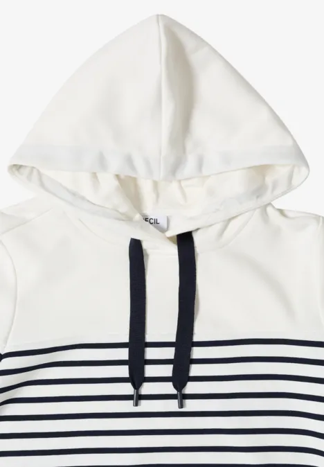 Sweat-shirt à manches courtes avec capuche et rayures universal blue