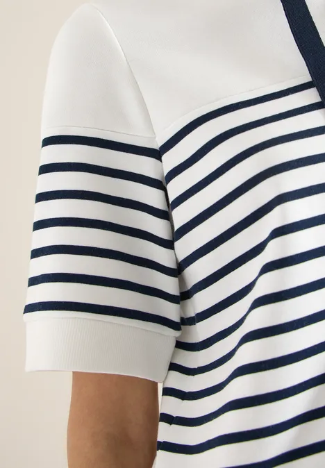 Sweat-shirt à manches courtes avec capuche et rayures universal blue