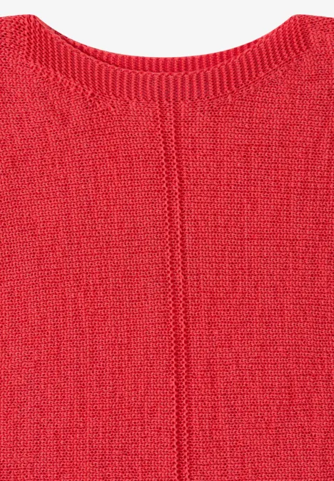 Pull en maille rouge à motif subtil