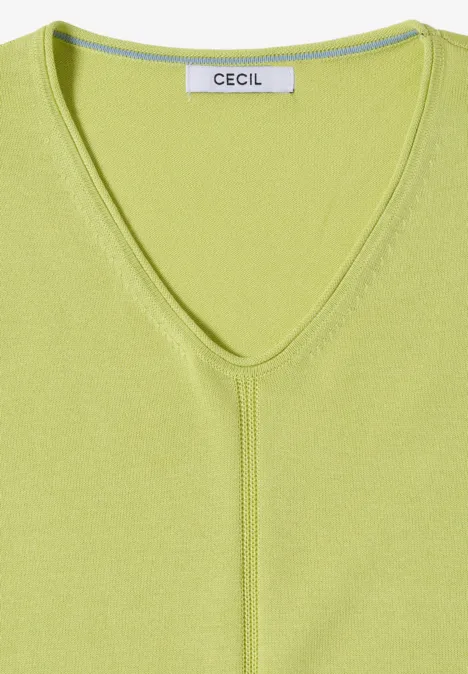Hellgrünes V-Ausschnitt-Top mit 'Cecil'-Label