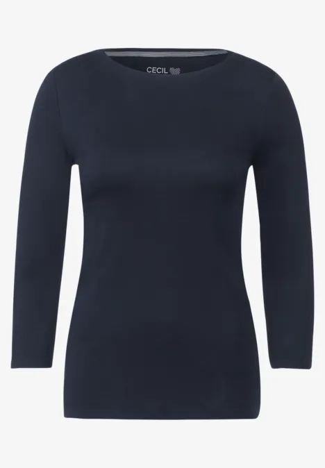 Basic Shirt in Unifarbe universal blue
