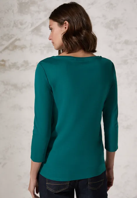 T-shirt basique en couleur unie petrol green