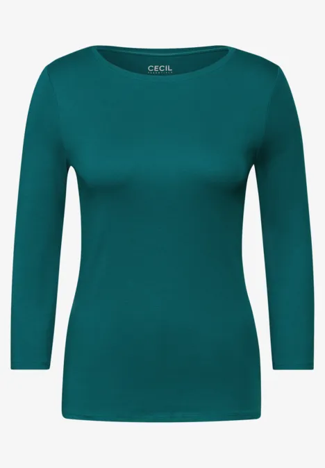 T-shirt basique en couleur unie petrol green
