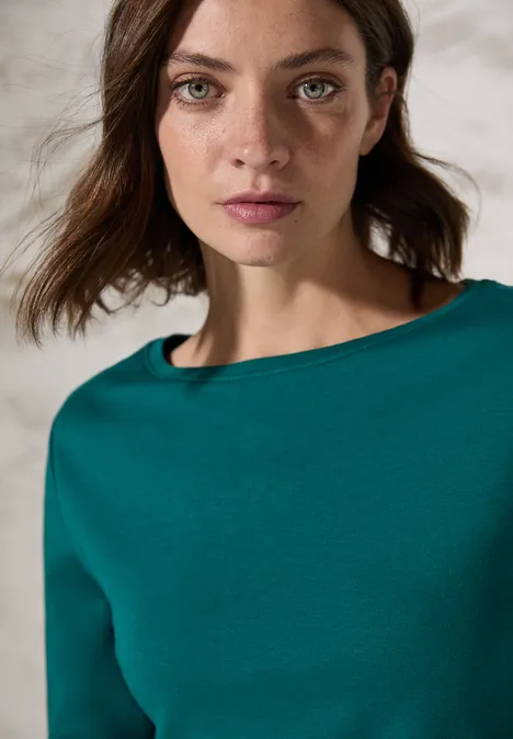 T-shirt basique en couleur unie petrol green