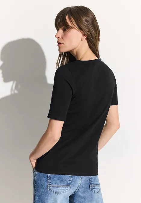 T-Shirt in Unifarbe Black