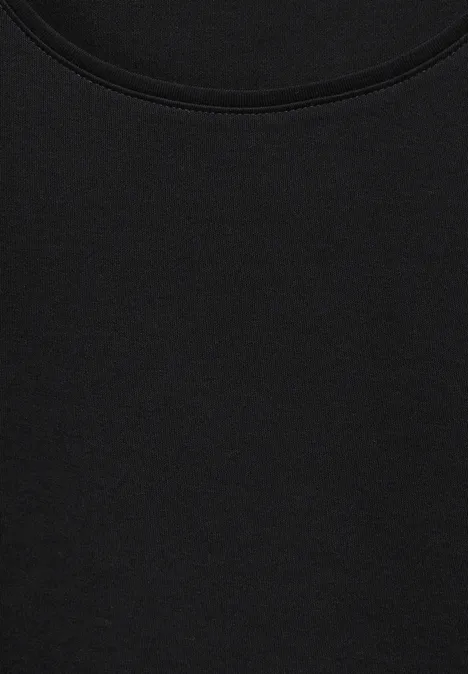 T-Shirt in Unifarbe Black