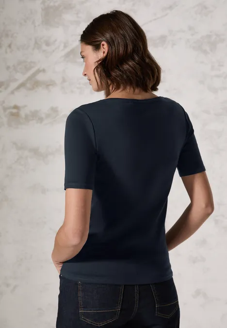 T-Shirt in Unifarbe universal blue