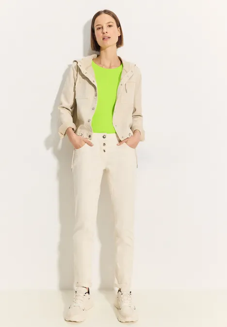 T-Shirt in Unifarbe soft lime