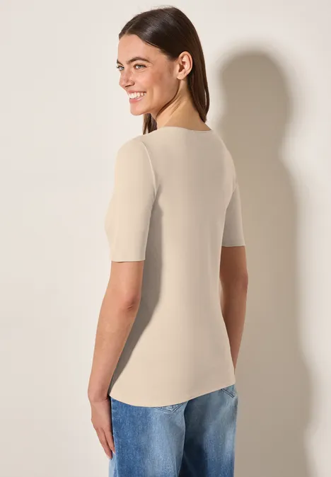 T-shirt en couleur unie pearl beige