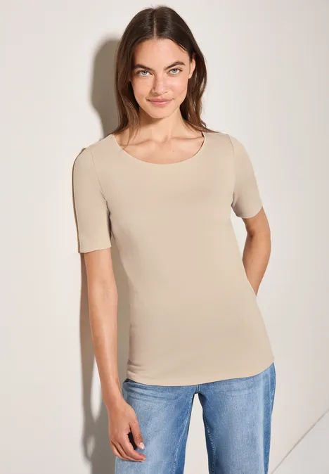 T-shirt en couleur unie pearl beige