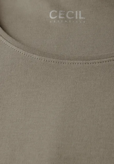 T-Shirt in Unifarbe smoky taupe