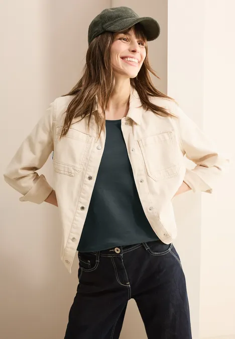 T-Shirt in Unifarbe slate khaki