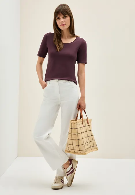 T-shirt en couleur unie mulberry red
