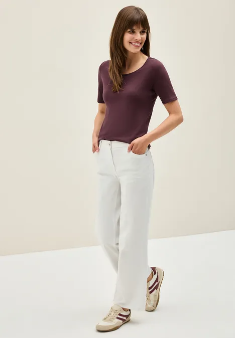 T-shirt en couleur unie mulberry red