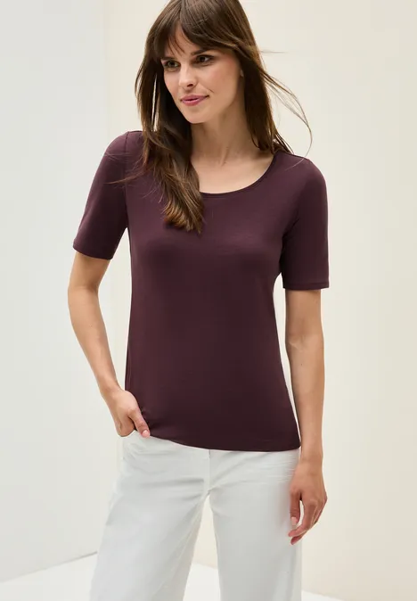T-shirt en couleur unie mulberry red