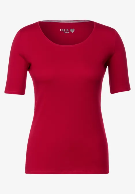 T-Shirt in Unifarbe casual red