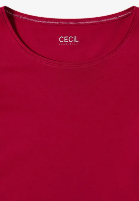 T-Shirt in Unifarbe beaujolais red