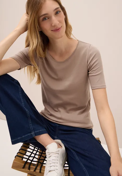 T-shirt en couleur unie natural taupe