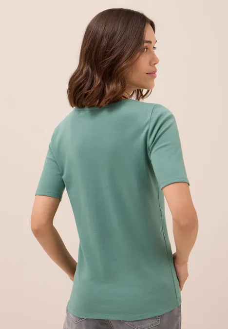 T-Shirt in Unifarbe jewel green