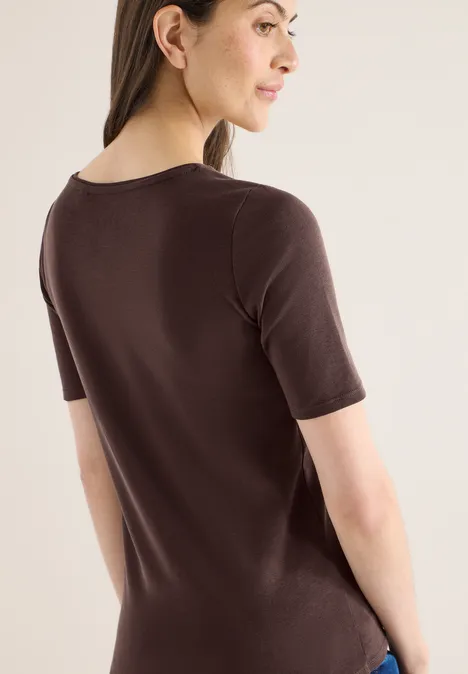 T-shirt en couleur unie macchiato brown
